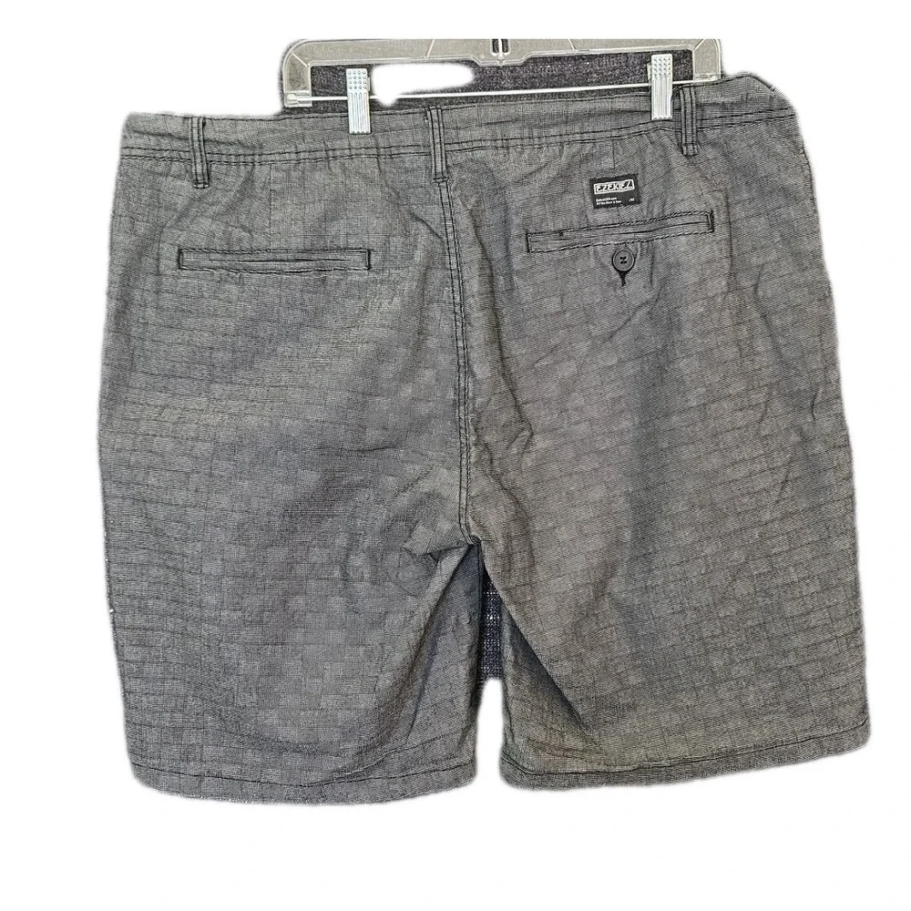 Ezekiel Plaid Board Shorts Hybrid Mens Size44 Gray/Black Cotton Skater Surf Swim